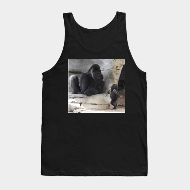 Western Lowland Gorilla and baby Tank Top by Sharonzoolady